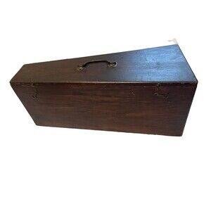 Antique Primitive Wooden Wall Candle Box Hinged Lid Farmhouse Country Storage
